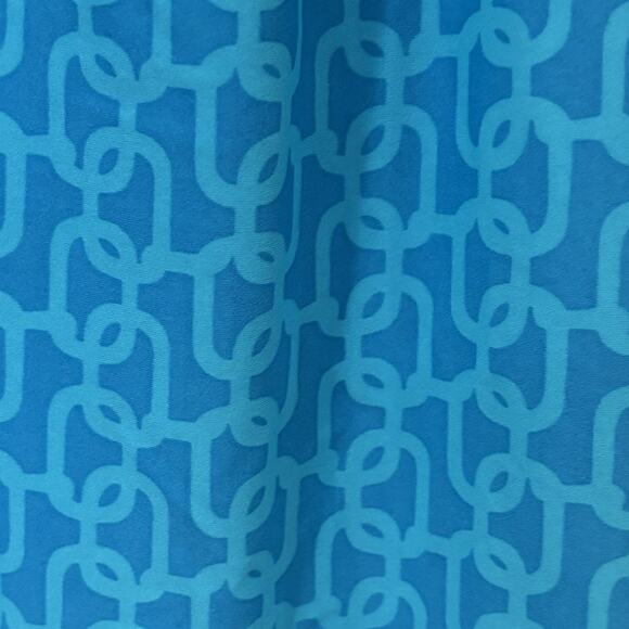 Jude Connally Lisa Halter Bright Blue Chain Pattern Dress Small Keyhole Stretch - Picture 5 of 6